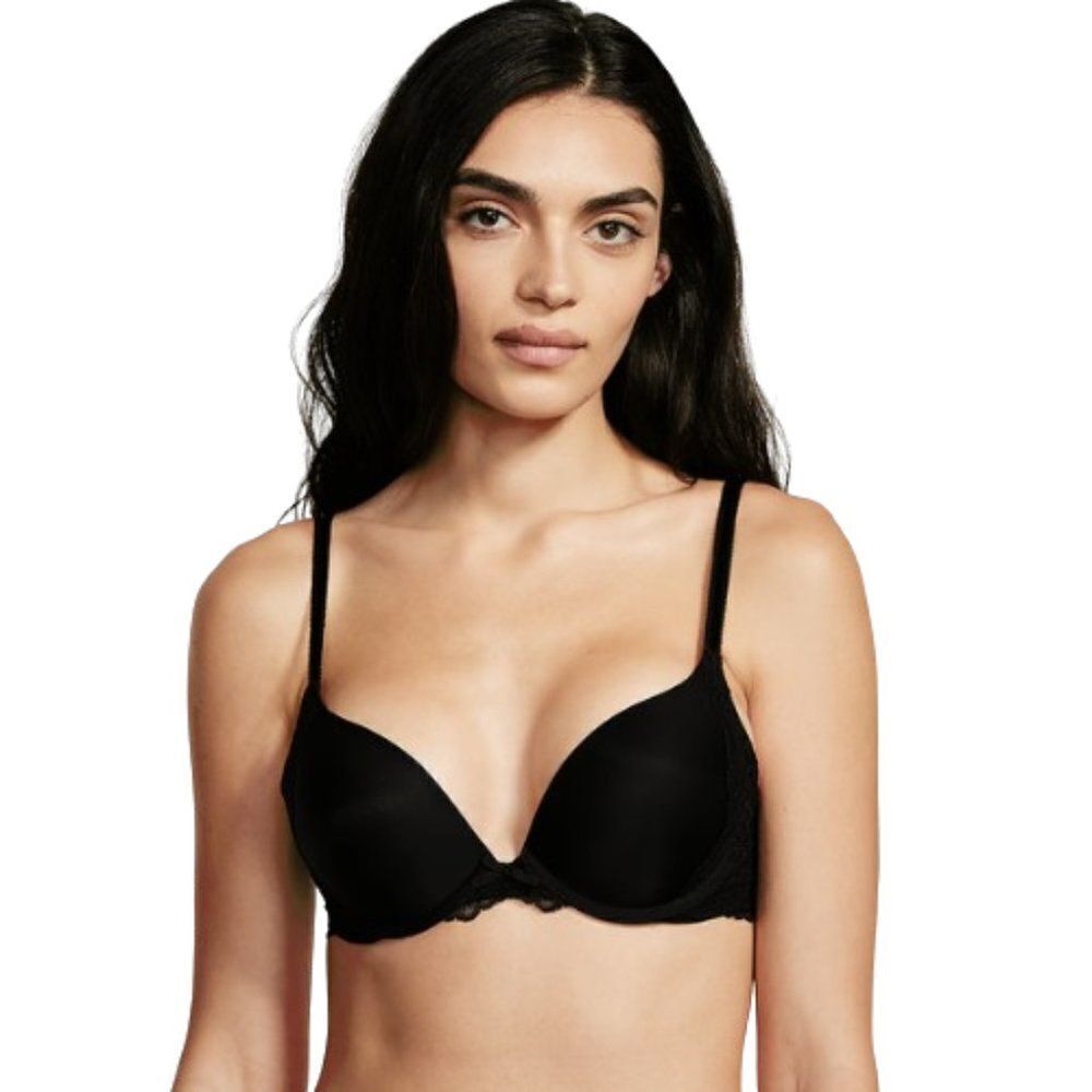 Victoria's Secret Women's Black Dream Angels Lace Push-up Bra Size 34DD